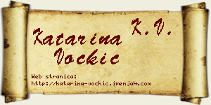 Katarina Voćkić vizit kartica